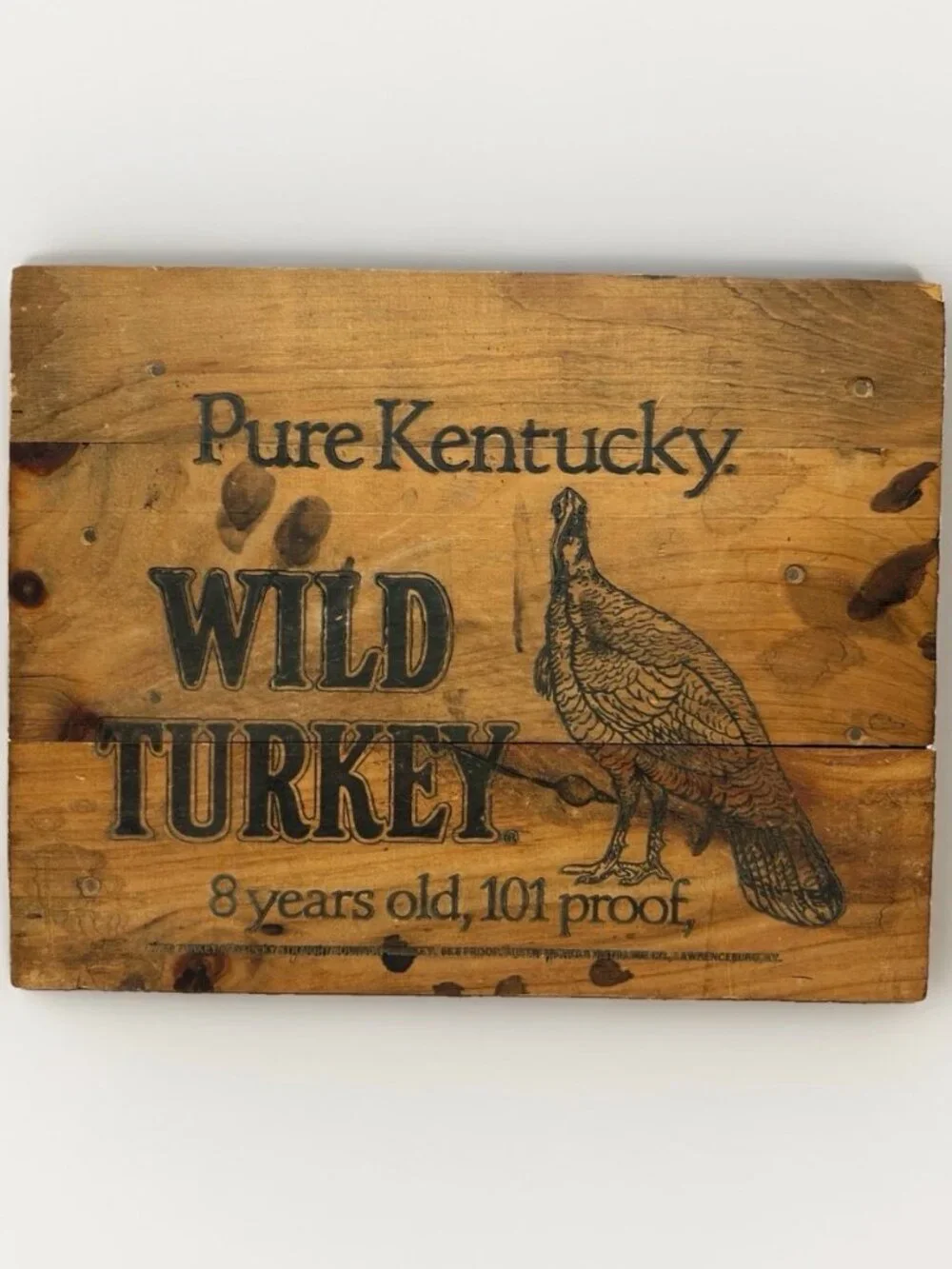 🦃🥃 Vintage Wild Turkey Bourbon Wooden Crate Display Box 8 Year 101 Proof Rare